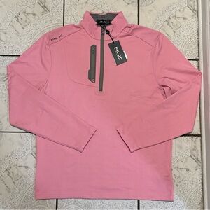 New RLX Ralph Lauren Performance 1/4 Zip Golf Pullover Pink Men's Size Medium
